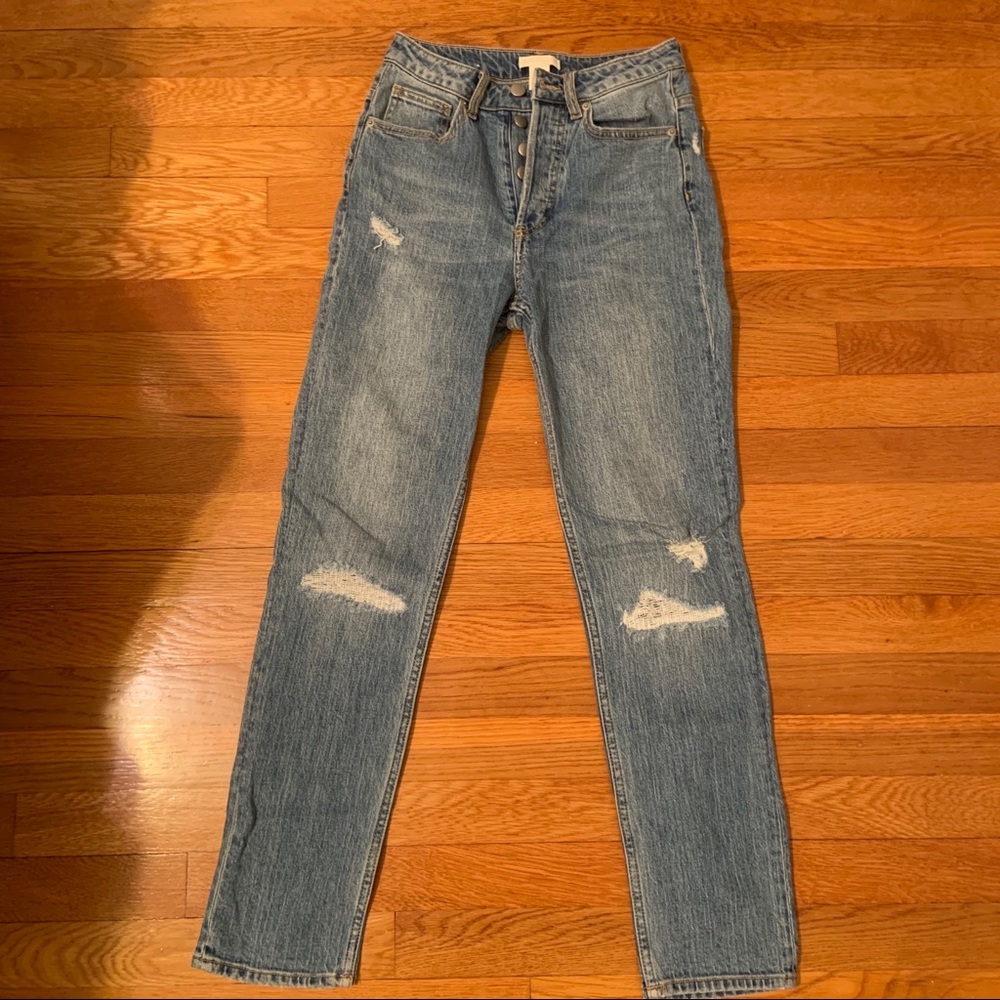 H&M vintage style distressed straight leg jeans